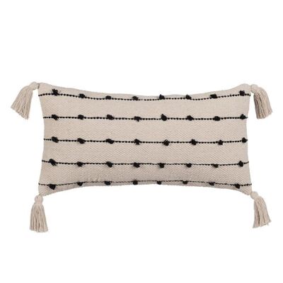 BEIGE-BLACK COTTON DECORATION CUSHION TS608961