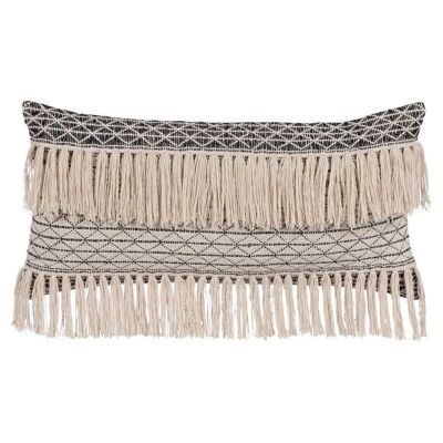 BEIGE-BLACK COTTON DECORATION CUSHION TS608963