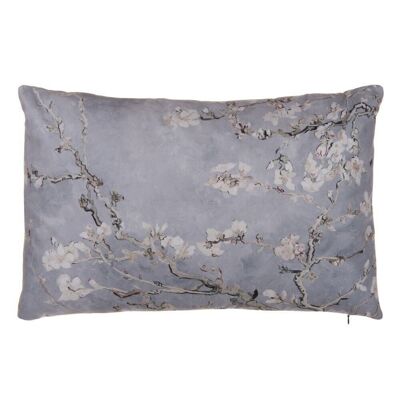 GRAY VELVET FLOWER CUSHION TS602371