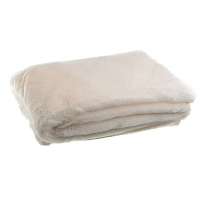 WHITE FUR POLYESTER BLANKET TS152456