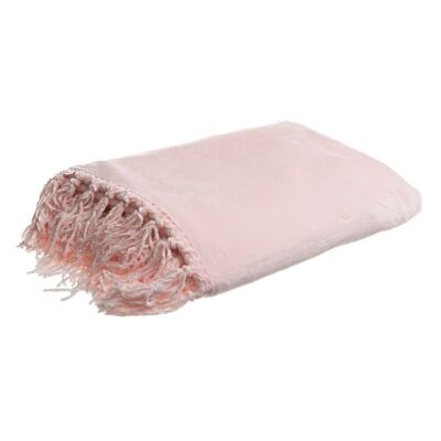 COUVERTURE FOURRURE POLYESTER ROSE PALE TS152463