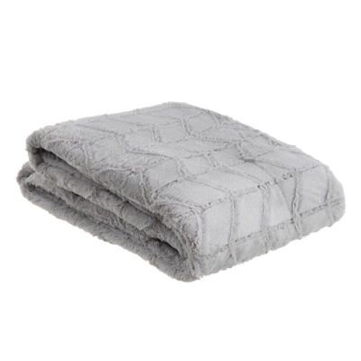 GRAY FUR BLANKET POLYESTER TEXTILE/HOME TS603447