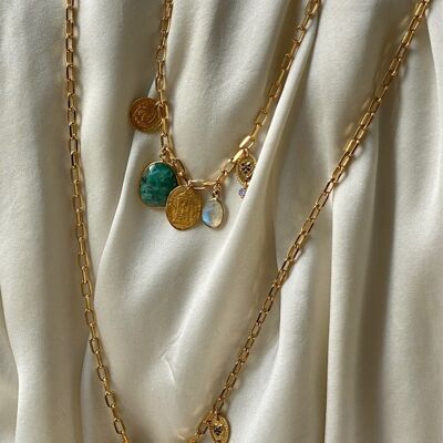 Gold-plated chain necklace and pendant - Montmartre