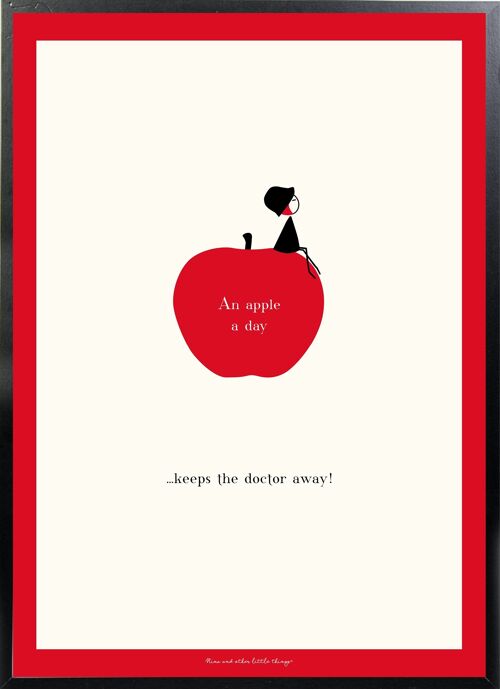 NINA Affiche 40x60 Cm «  An Apple A Day… Keeps The Doctor Away ! »