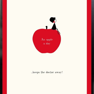Poster NINA 40x60 cm "Una mela al giorno... Toglie il dottore di torno!" »