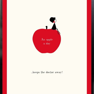 NINA Affiche 40x60 Cm «  An Apple A Day… Keeps The Doctor Away ! »