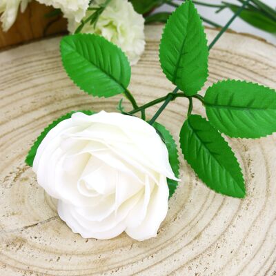 Soap flower – Medium white rose