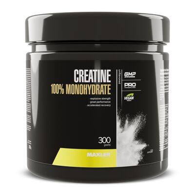 Maxler 100% Creatine Monohydrate 300g canette, monohydrate de créatine, poudre de créatine, vegan, insipide