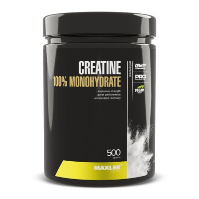 Maxler 100% Creatine Monohydrate 500g can, creatine monohydrate, creatine powder, vegan, tasteless