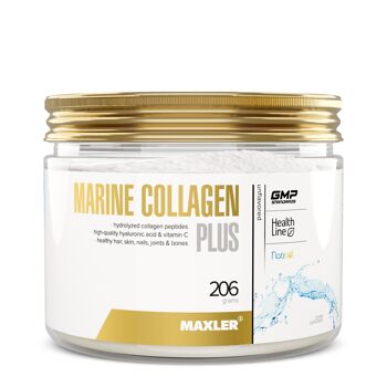 Maxler Marine Collagen Plus, 206g, collagène NatiCol®, avec vitamine C et acide hyaluronique, poudre de collagène 1