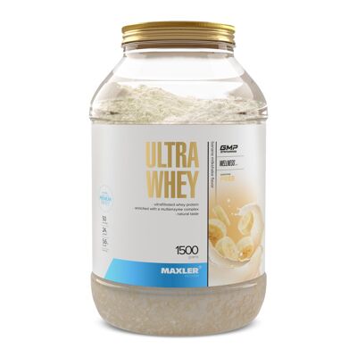 Maxler Ultra Whey Protein Pulver, Bananen-Milchshake, 1500g, Eiweiß Shake