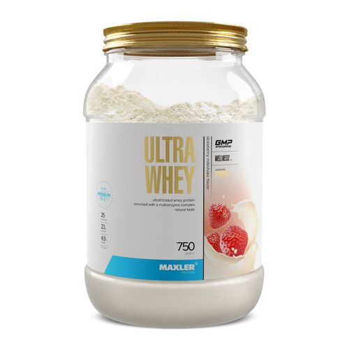 Maxler Ultra Whey Protein Pulver, Erdbeer-Milchshake, 750g, Eiweiß Shake