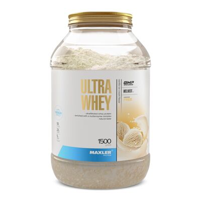 Maxler Ultra Whey Protein Pulver, Vanilleeis, 1500g, Eiweiß Shake