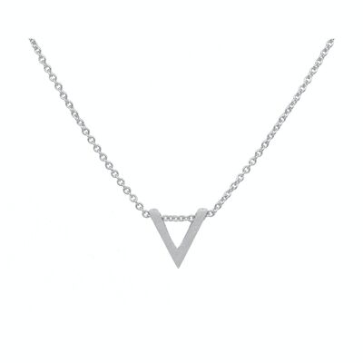 V necklace in silver