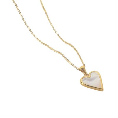 Collier coeur nacre en or