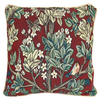 William Morris Tree of Life Rosso - Fodera per cuscino Art 45cm*45cm