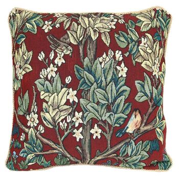 William Morris Arbre de Vie Rouge - Housse de Coussin Art 45cm*45cm 1