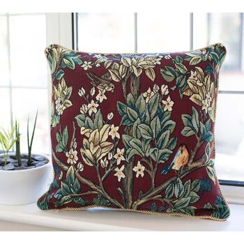 William Morris Arbre de Vie Rouge - Housse de Coussin Art 45cm*45cm 3