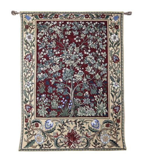 William Morris Tree of Life Red - Wall Hanging in 3 sizes