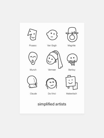 Carte postale 'artistes simplifiés' 1