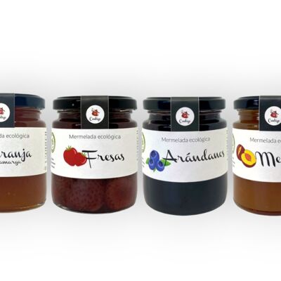 Discovery pack of 12 organic jams with sugars