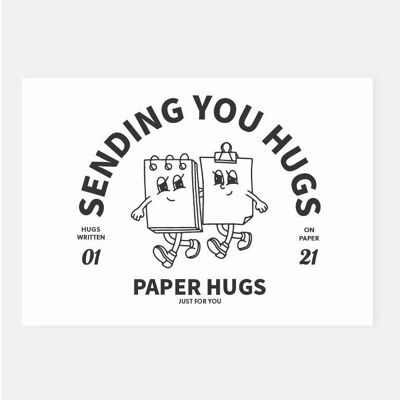 Postal 'abrazos de papel'