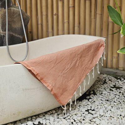 Hammam Towel Fouta Honeycomb - Terracotta Peach - 100x200cm