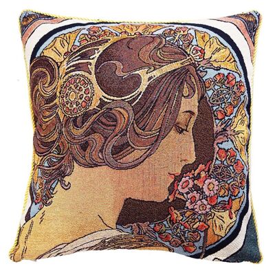 Alphonse Mucha Primrose - Funda de Cojín Arte 45cm*45cm