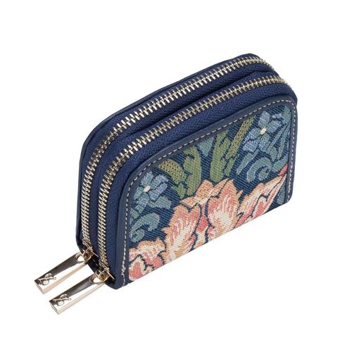 William Morris Strawberry Thief Blue - Double Zip Purse