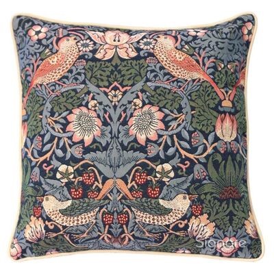 William Morris Strawberry Thief Blue - Fodera per cuscino a pannelli 45 cm * 45 cm