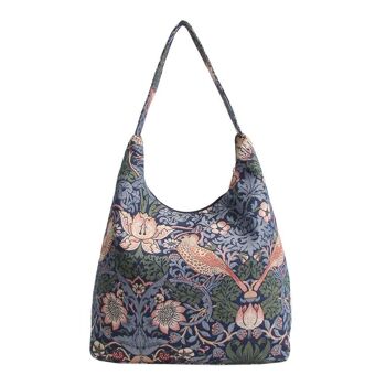 William Morris Strawberry Thief Bleu - Sac Hobo 2