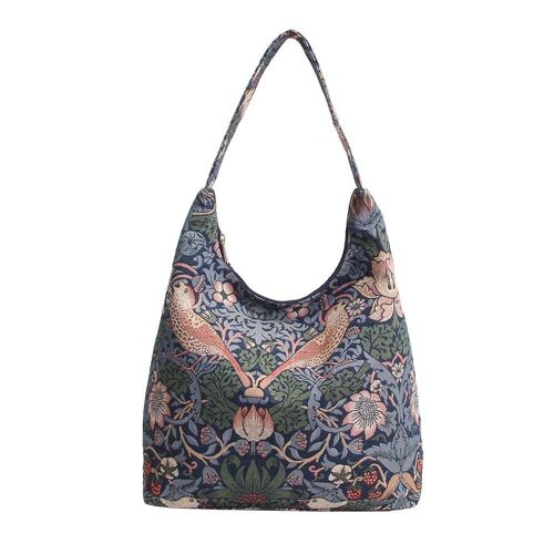 William Morris Strawberry Thief Blue - Hobo Bag