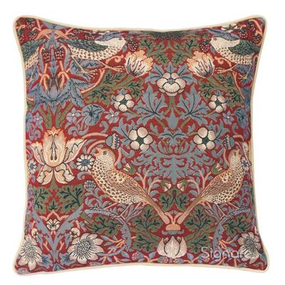 William Morris Strawberry Thief Red - Funda de cojín con paneles 45cm*45cm