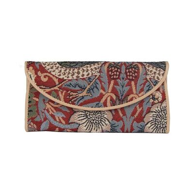 William Morris Strawberry Thief Red - Monedero tipo sobre