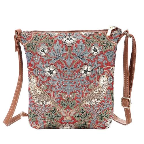 William Morris Strawberry Thief Red - Sling Bag