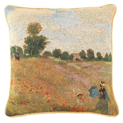 Campo de amapolas de Monet - Arte de funda de cojín 45cm*45cm