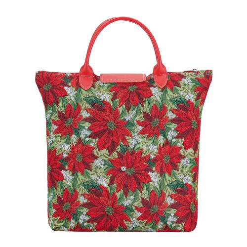 Christmas Poinsettias - Foldaway Bag