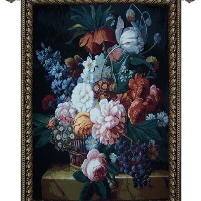 Flor y Uva - Tapiz de Pared 98cm x 138cm (70 varillas)