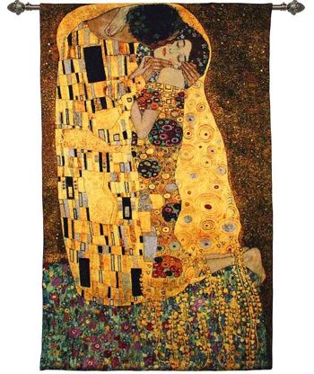 Gustav Klimt Le Baiser - Tenture murale 90cm x 138cm (70 tringle) 1