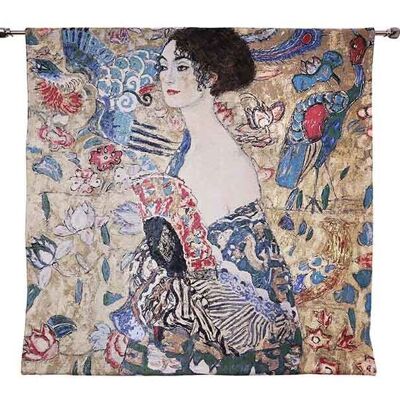 Gustav Klimt Dame mit Fächer – Wandbehang in 2 Größen
