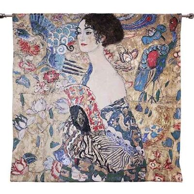 Gustav Klimt Lady with Fan - Colgante de pared en 2 tamaños