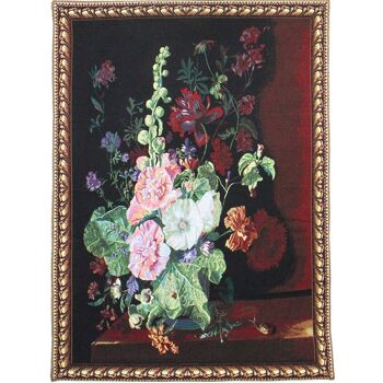 J Huysum Roses Trémières dans un Vase - Tenture Murale 100cm x 138cm (70 tiges) 2