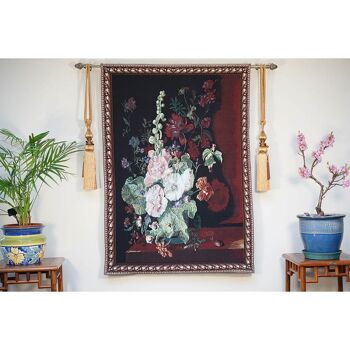J Huysum Roses Trémières dans un Vase - Tenture Murale 100cm x 138cm (70 tiges) 6