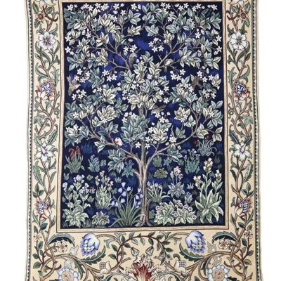William Morris Lebensbaum Blau – Wandbehang in 3 Größen
