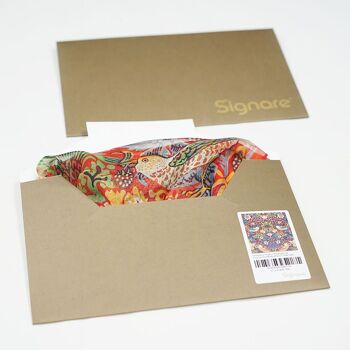 William Morris Strawberry Thief Rouge - Foulard d'art 100% Pure Soie 2