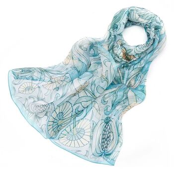 William Morris Pomegranate & Lily - Foulard 100% Pure Soie 1