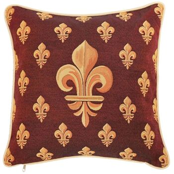 Fleur de Lys Rouge - Housse de Coussin 45cm*45cm 1