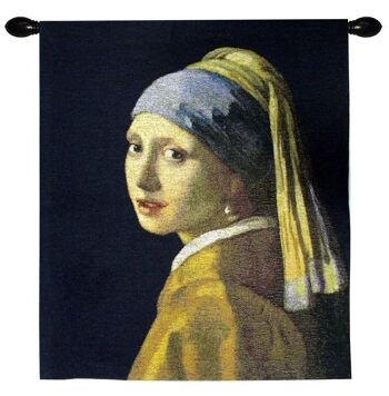 J Vermeer Fille avec Boucle d'Oreille Perle - Tenture Murale 69cm x 80cm (70 tige) 1