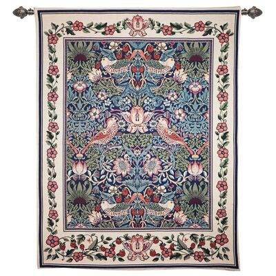 William Morris Strawberry Thief Blue - Wall Hanging 112cm x 140cm (70 rod)