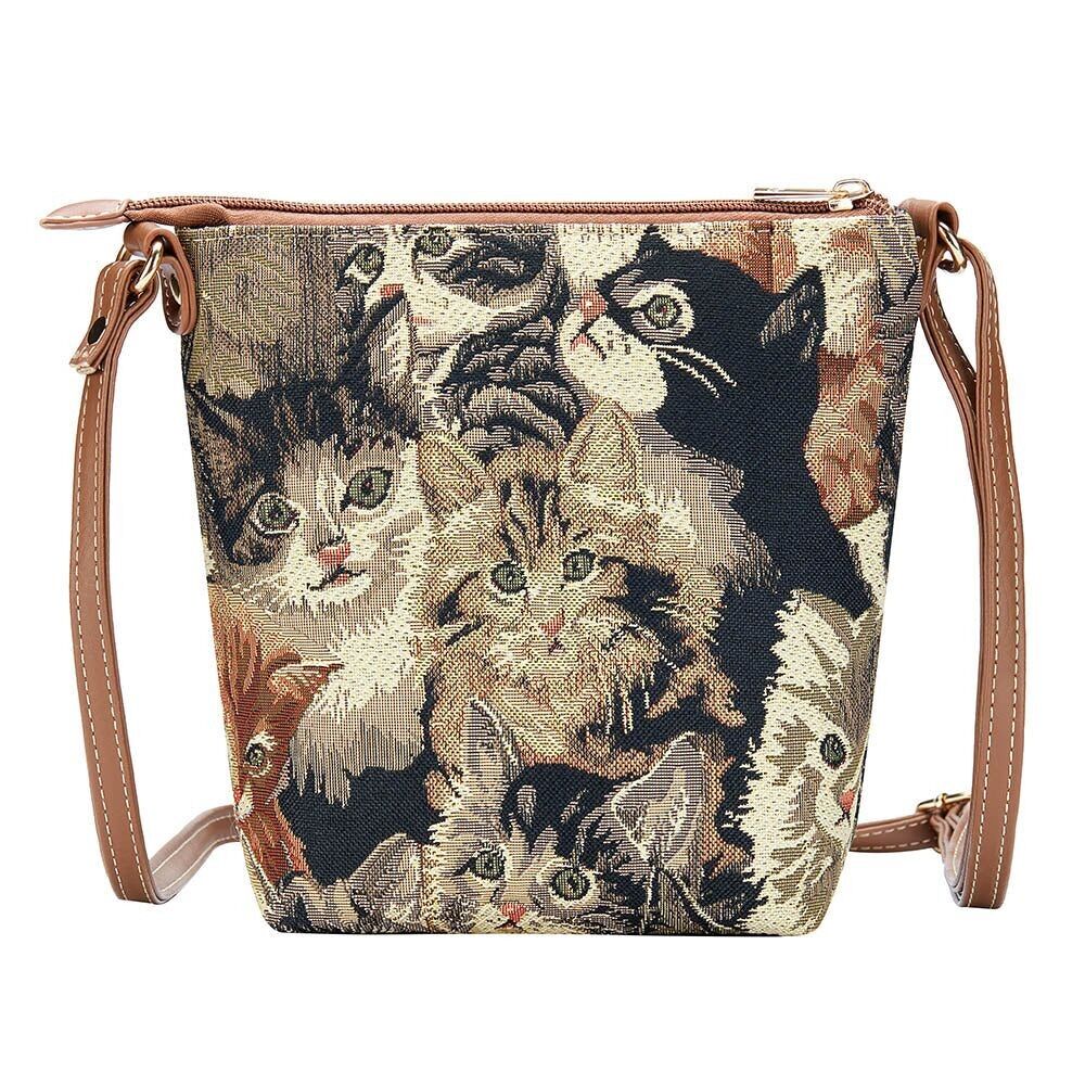 Girls Cat & Bottle Pattern Adjustable-strap Decor Zipper Cute Sling Bag |  SHEIN EUR